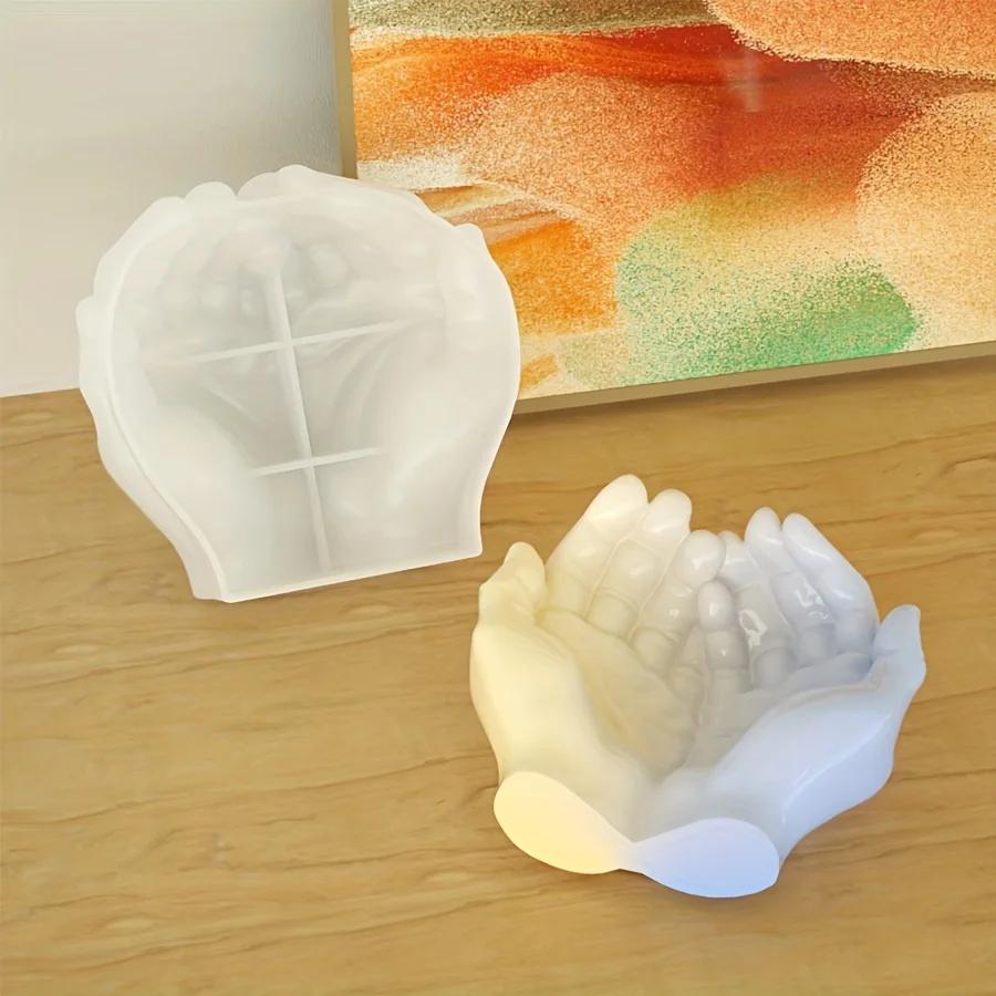Hand-shaped silicone molds DIY handicrafts-Multifunctional resin cast trays, jewelry trays, candlesticks and succulent plants