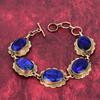 Faceted Blue Sapphire Bracelet Copper Bracelet Elegant Jewelry Adjustable Chain Bracelet Gemstone Copper Jewelry Handmade Bracelet For Gifts