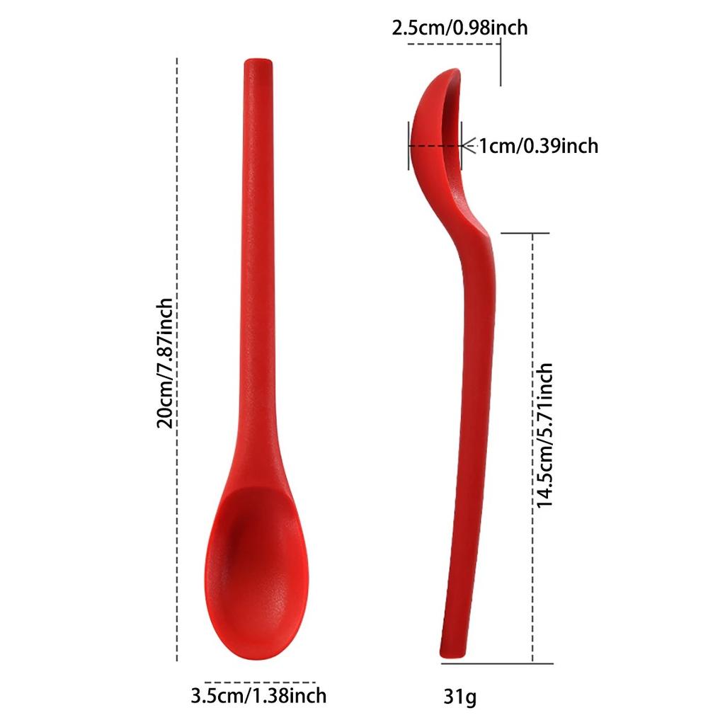 4Pcs Heat-resistant Silicone Mixing Spoon Nonstick Kitchen Cooking Spoon Baking Spoon for Cooking Stirring Mixing and Serving