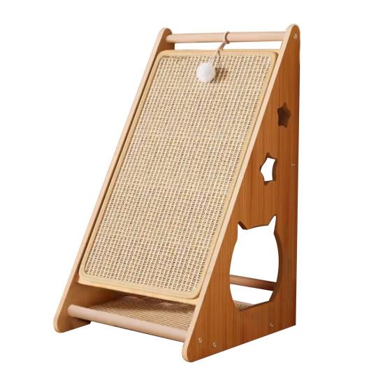 Yousheng Incline Cat Scratching Board Triangle Cat Scratcher Sisal Cat Scratch Ramp with Fuzzy Ball to Protect Furniture Sofa for Indoor Cats