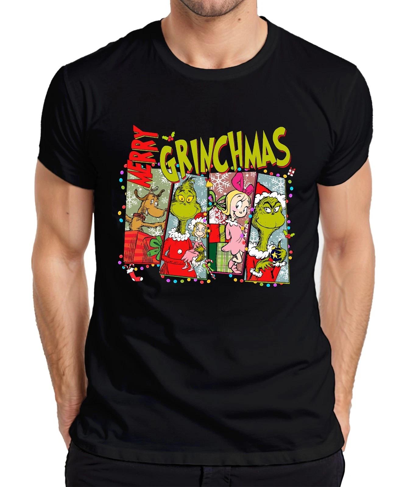 Merry Grinchmas Weihnachten Grinch lustig Geschenk Familie Retro Herren T-Shirt XXXL