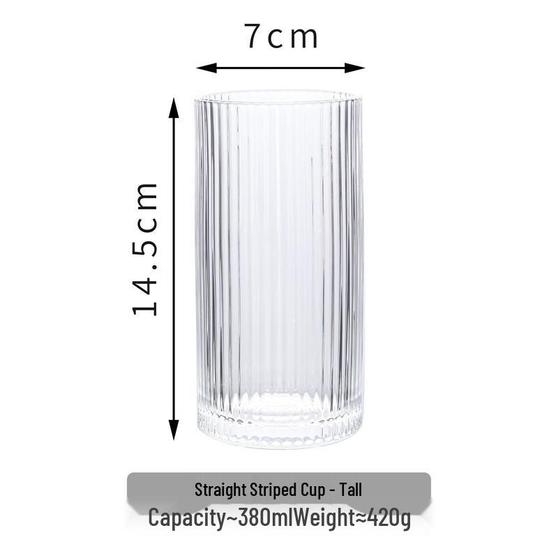 Shangqi Vertical Stripe Glass Water Tumbler Set