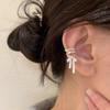 2025 Frosted Bow Ear Cuff Clip-On Earrings: High-End Women's Fashion Jewelry