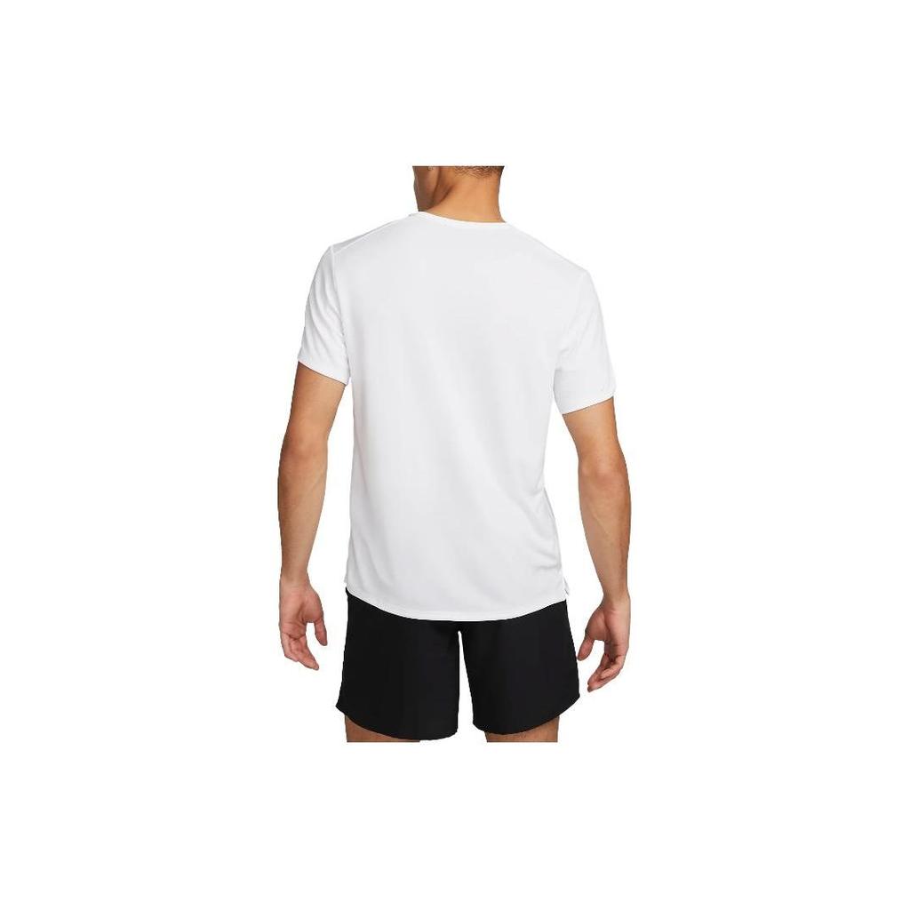 Nike Miler Solid Color Logo Crew Neck Short Sleeve T-Shirt Men Tops White DV9315-100