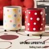 PinHuan Polka Dot Rolling Trash Can