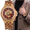 Full Wooden Automatic Men Watches Analog Arabic Numerals Display Wood Bracelet Wristband Self-Winding Male Wristwatch