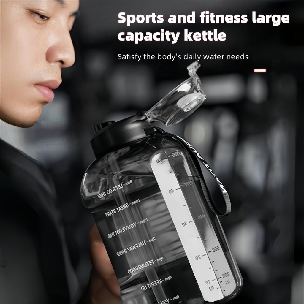1200ml Sport-Wasserflasche mit großem Fassungsvermögen mit Strohhalm, auslaufsichere Trinkflaschen aus Kunststoff, Outdoor-Reisen, Wandern, Fitnessstudio, Krüge, BBA-frei