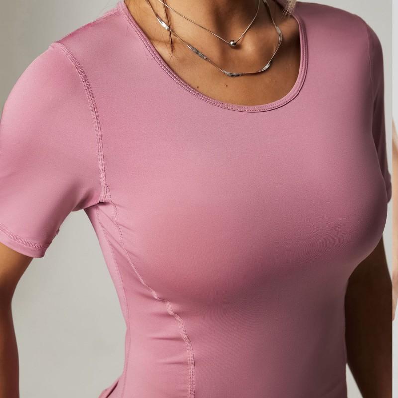 Womens Breathable Quick-Dry Yoga T-Shirt Short Sleeve Loose Fit Athletic Top Running Gym Workout Summer