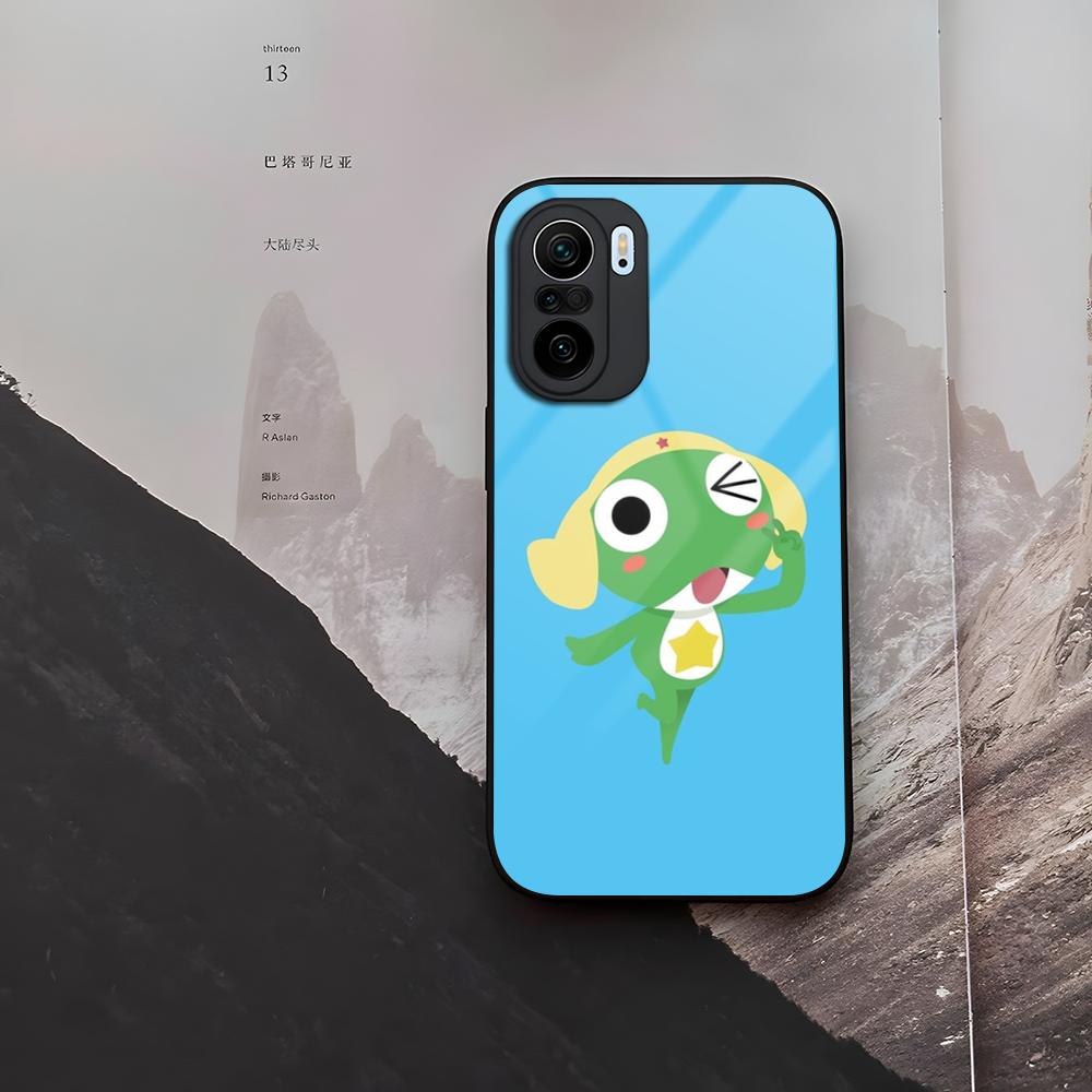 Cartoon Keroro Gunsou Frog Phone Case Tempered Glass For Xiaomi 15 14 12 Lite Pro 13 11t Lite POCO M6 M5 X6 X5 X3 F5 F6 Pro Cove