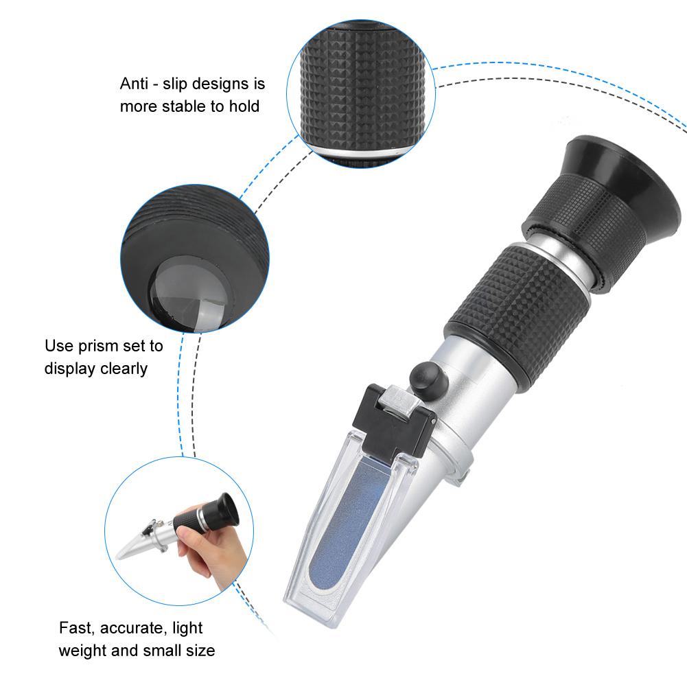 Handheld Refractometer Sugar Concentration Meter Densitometer 0‑50% Sugar Tester Meter