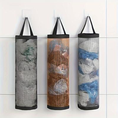 1 st Rymdbesparande Nät Hängande Plastpåse Förvaringslåda - Hopfällbar och Ventilerad Köksmatkasse Dispenser, Matkassehållare