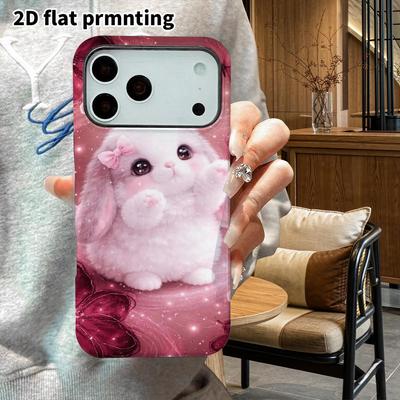 Phone Case: 2D Flat Design Suitable for iPhone 18, 17, 16, 15, 14, 13 Pro Film Protective Case, Couple Style, Lop-eared Bunny, Christmas and Halloween
