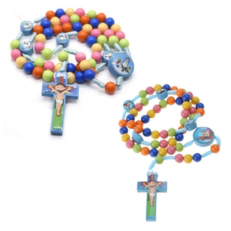 Cartoon Jesus for Cross Rosary Necklace Hanging Pendant Praying Meditation Gift
