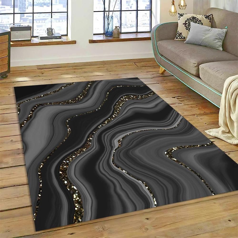 Dream Colour Splendid Marble Gold Nordic Rug for Home Living Room Bedroom Sofa Doormat Kitchen Decor Mat