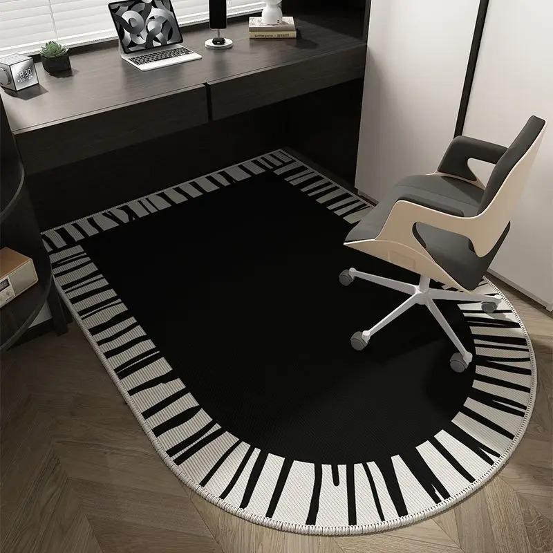 Non-slip Computer Chair Mat High-density Short-pile TPR Bottom Floor Mats for Study Tables Bedroom Modern Decorative Rugs