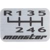 MONSTER SPORT Emblemat Wzoru Zmiany Biegów Typ II dla 86/BRZ 6-biegowa manualna skrzynia biegów Wykończenie aluminiowe ZZPP25J