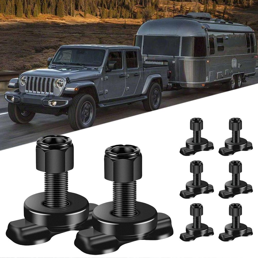 8Pcs L-Track Double Lug Used with L Track Rail Threaded Stud Fitting Hook Tie Down Rope Anchor Point for Truck Bed Pickup RV ATV