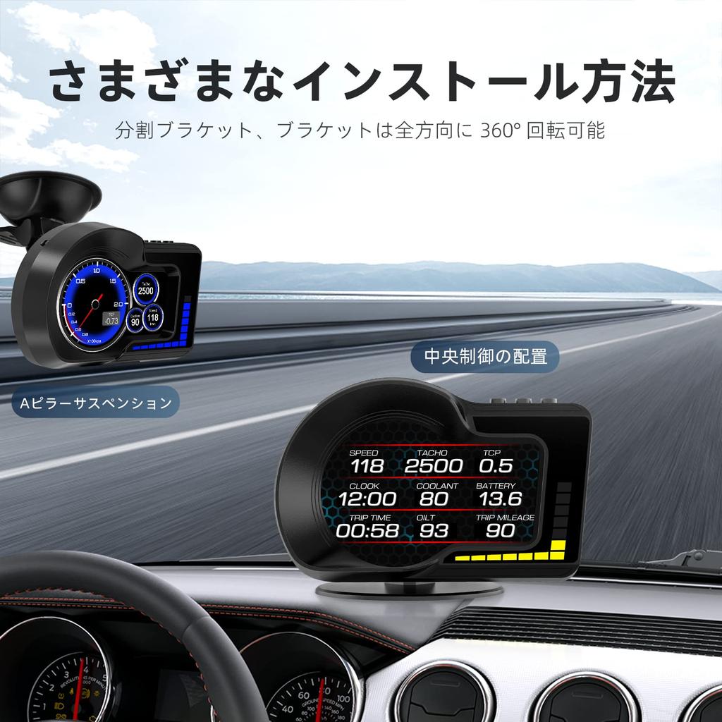 Nikomaku HUD Head Up Display, Compatible with OBD2 + GPS, F15, Japanese Instruction Manual,