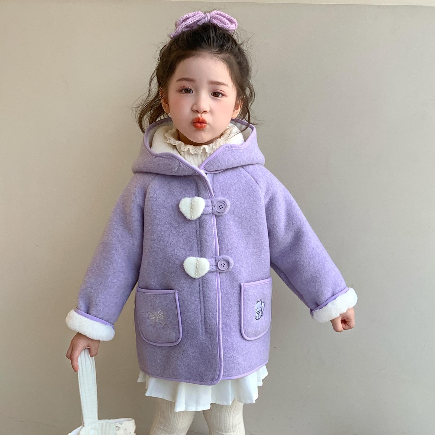 

Девочки 2025 Пальто-свитер на пушистой флисовой подкладке - Осенне-зимний стиль 90 cm