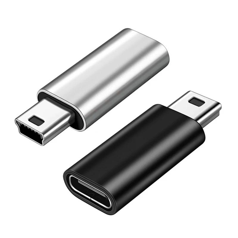 Mini USB To Type C Adapter 5 Pin Male Mini USB To Female USB Type C Data Transfer Connector for GoPro MP3 Camera PC Conventer