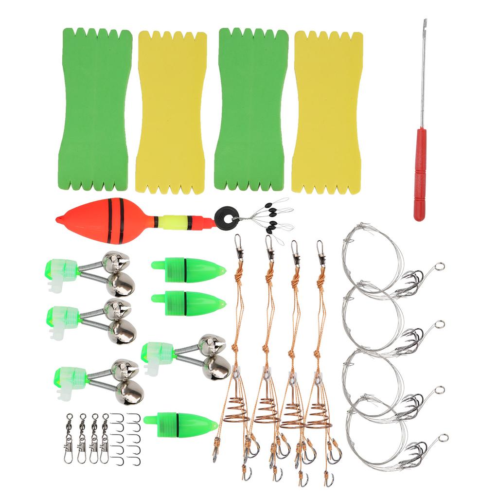 Portable Fishing Gear Set Line Board Lure Bait Hook Detacher Small Bell Tackle Kit Fishing Accessories