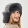 Lei Feng Hat Winter Women's Outdoor Riding Warm Hat Windproof and Cold Rabbit Fur Ear Hat