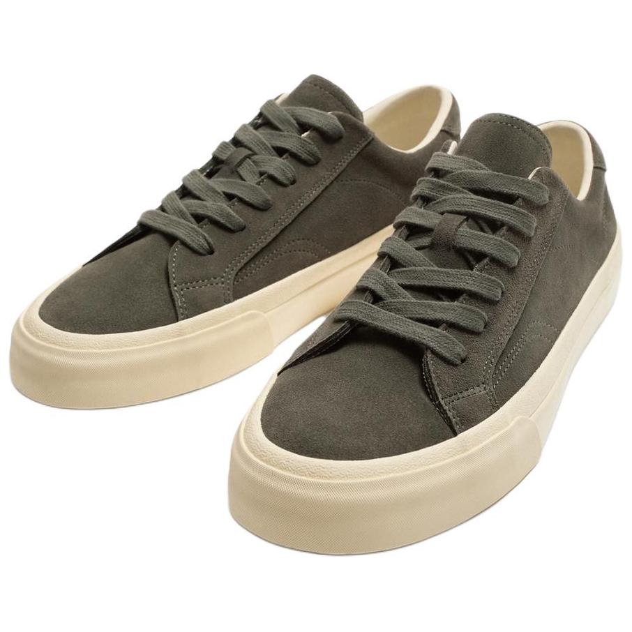 Zara Leather Versatile Fashion Trendy Low-Top Sneakers Men sneakers Green 12242420500