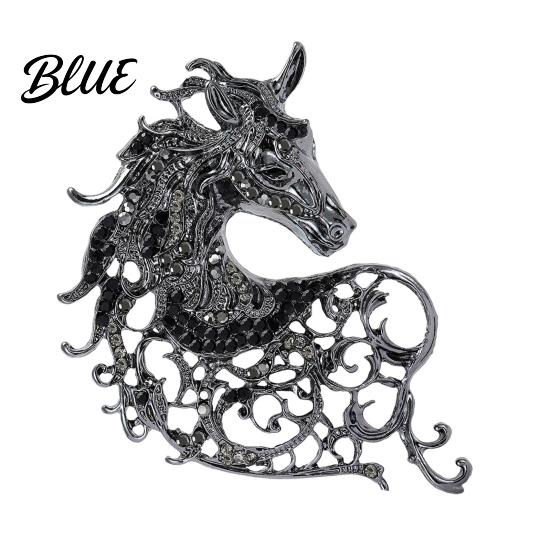 Animal Pin 1/4Pcs Retro Style Brooch Sparkling Rhinestones Inlaid Horse