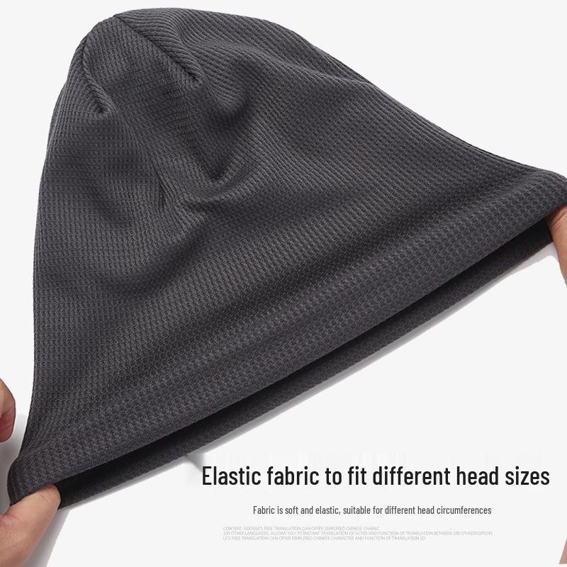 Unisex Winter Fleece-Lined Knitted Slouchy Beanie for Large Head Sizes