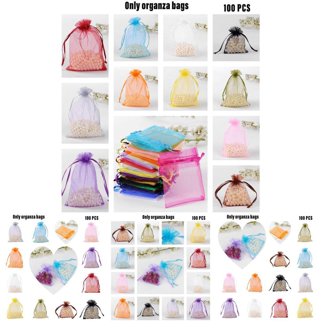 Elegante Organzabeutel in 11 Größen, durchsichtig und stilvoll, Süßigkeitenverpackung für Hochzeitsgeschenke