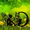 Flower Fairy Elf Garden Decoration – Metal Fairy Art Ground Insert, Elegant Lawn & Courtyard Décor for Garden Parties