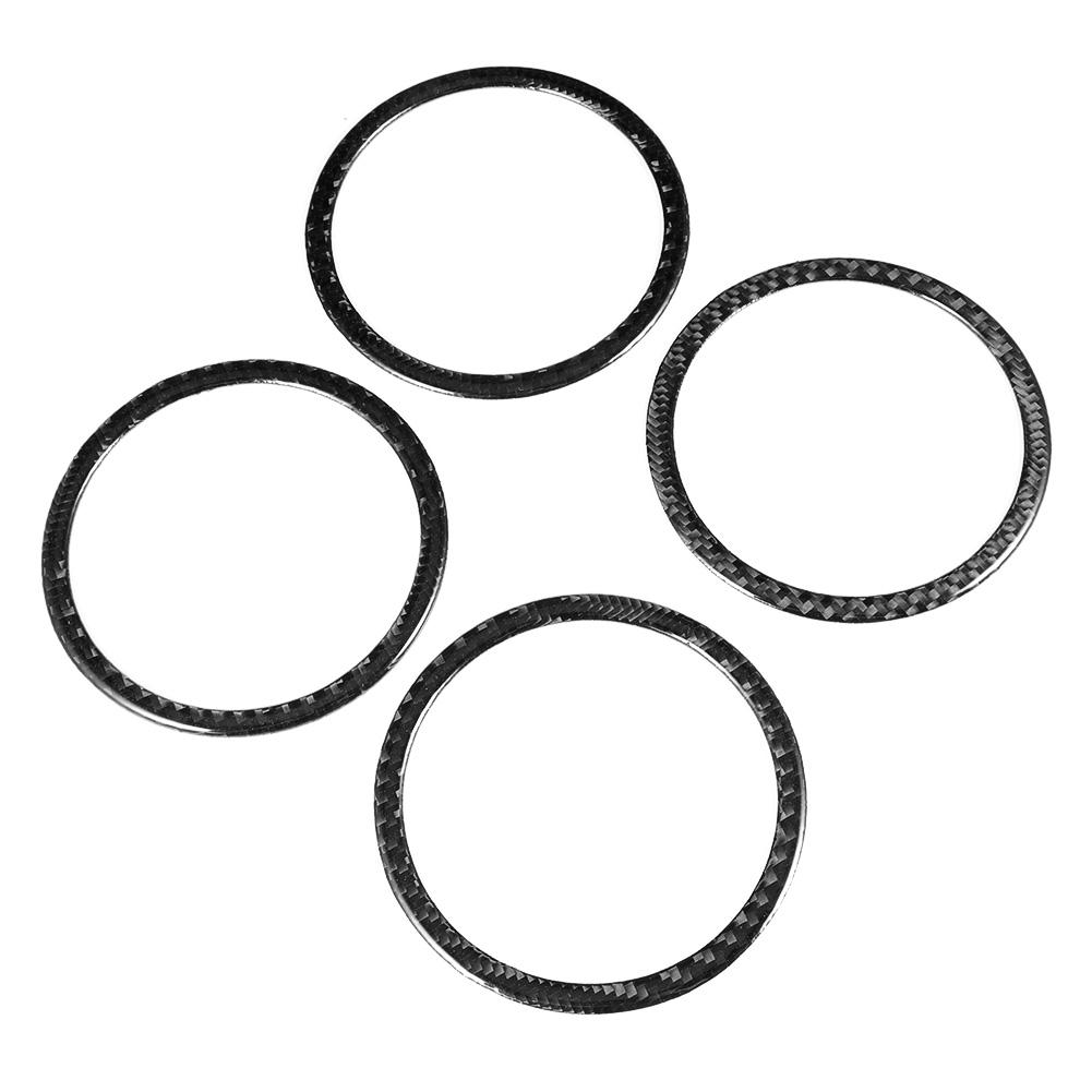 4Pcs Car Door Audio Speaker Cover Ring Trim Stickers Frame Carbon Fiber Fit for F25 X3 F26 X4 F07 5GT