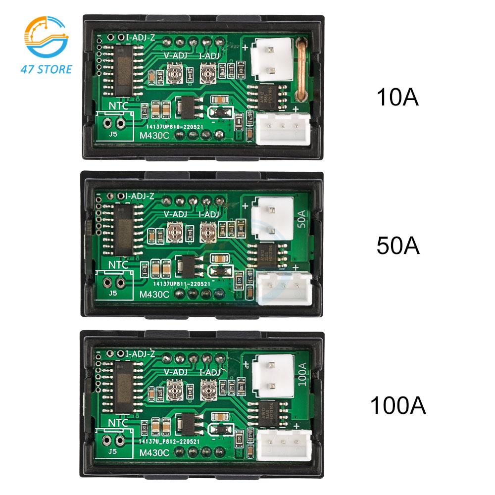 M430 DC 4-30V Voltage Current Power Meter 10A 50A 100A LED Digital Voltmeter Ammeter Current Meter Volt Tester Monitor Panel