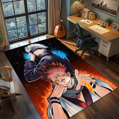 Tappeto per Camera da Letto Jujutsu Kaisen Poliestere Tappeto Anime Antiscivolo Tappetino per Pavimento Soggiorno Decorazione -QJY