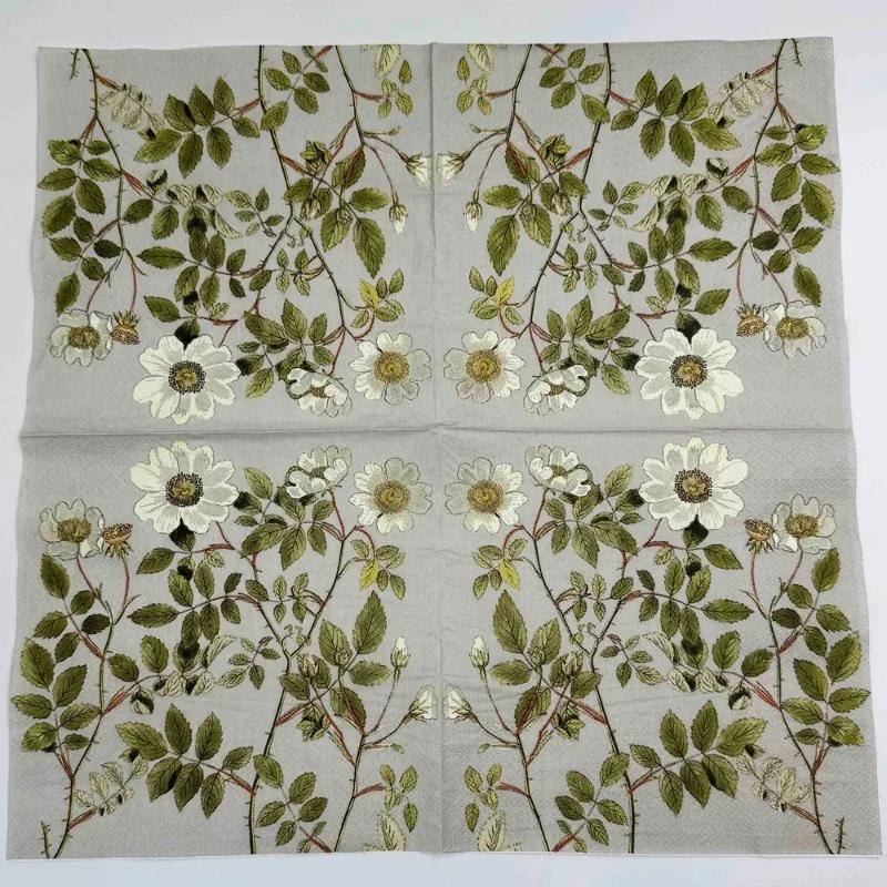 

20 шт./упак. 33*33 см 2-слойные одноразовые салфетки для вечеринок с цветочным узором