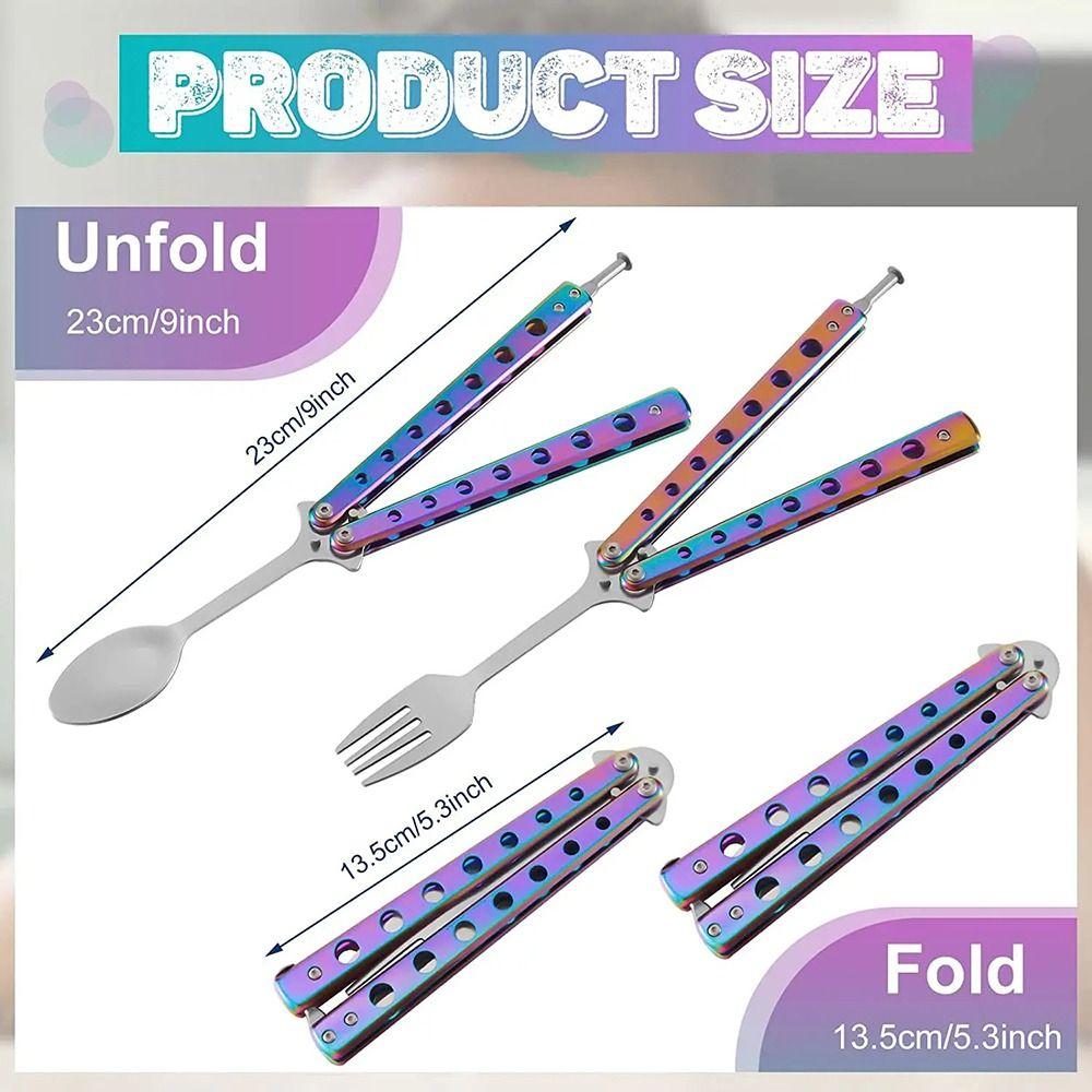 Outdoor Balisong Training Tool Practice Training Butterfly Folding Spoon Fork New