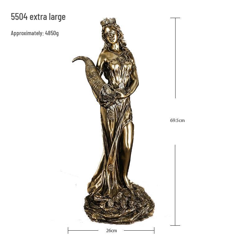 Greek Goddess of Wealth Statue: Lucky Decoration for Desk or Office