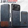 iPhone 17 Pro Max Leather Flip Case with Card Slot, Magnetic Closure, and Wireless Charging Stand