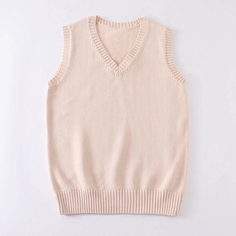 In-Stock: Women's Japanese Style V-Neck Sleeveless Sweater Vest - 12 Colors