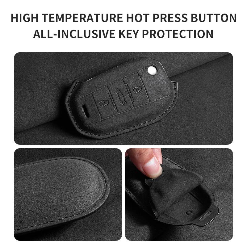 Suede Car Flip Key Case Cover for Citroen C2 C3 C5 X7 C4 Picasso Berlingo for Peugeot 208 308 408 508 2008 3008 4008 5008 T9