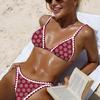 Women Summer Beach Holiday Sexy Lace Up Floral Printed Triangle Bikini