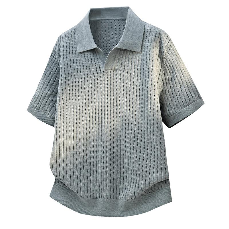 Maglione a Maniche Corte Polo con Collo a Revers