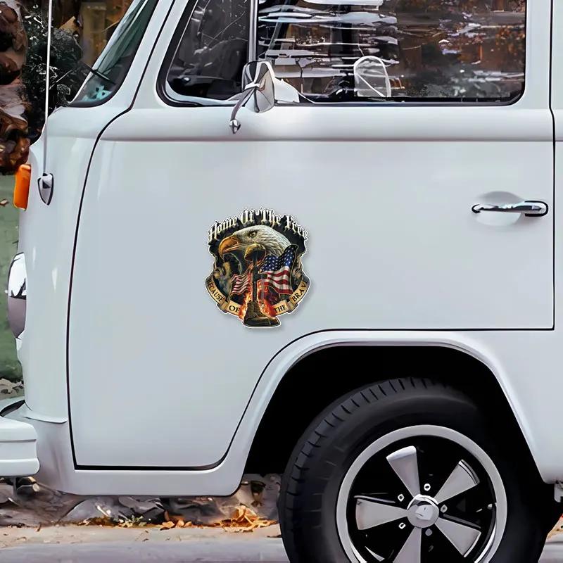1Pc Flag Eagle Car Decals Animal Truck Bumper Window Windshield Cover Scratch Ornament Water-Repellent Decals Auto Accessories