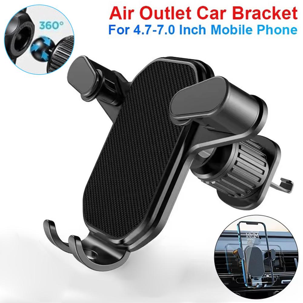 Universal Car Phone Holder with Ventilation Hook for 360 Degree Rotation Installation Anti Shake Supports All Phone Xiaomi