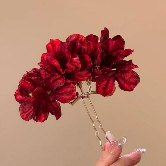 Hair Stick Artificial Flower Decor Easy to Wear Bun Hair Organizer
