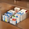 Plastic Adjustable Drawer Organizer Large Capacity Spice Storage Box  for Kitchen