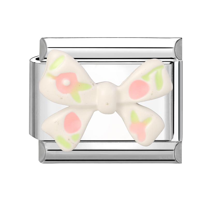 Cute 3D Series Red Apple Eye Heart Flower Bow Knot Italian Charm Link Fit 9mm Stainless Steel Jewelry DIY Making Bracelet Gift