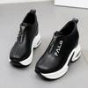 Black Women Sneakers with Platform Wedge Sneakers Women Shoe Casual Lady Vulcanized Shoes White Height Increase Shoes Women