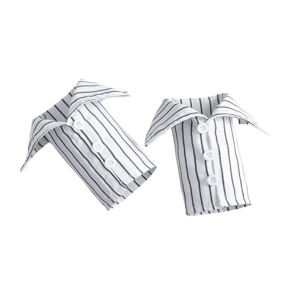 Comfortable Stripe Shirt Fake Collar Detachable False Wrist Cuffs Fake Hand Sleeves  Photo Props