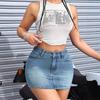 Minigonna in Denim Retro Distressed